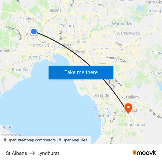 St Albans to Lyndhurst map