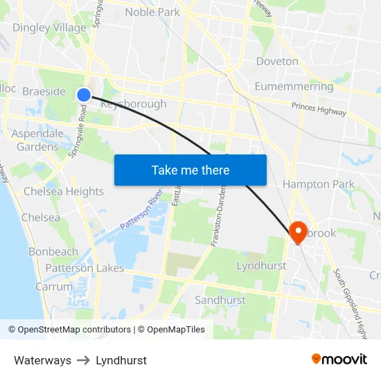 Waterways to Lyndhurst map
