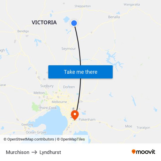 Murchison to Lyndhurst map