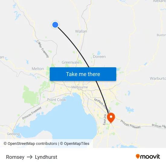 Romsey to Lyndhurst map