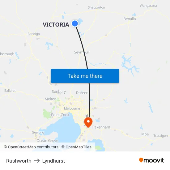 Rushworth to Lyndhurst map