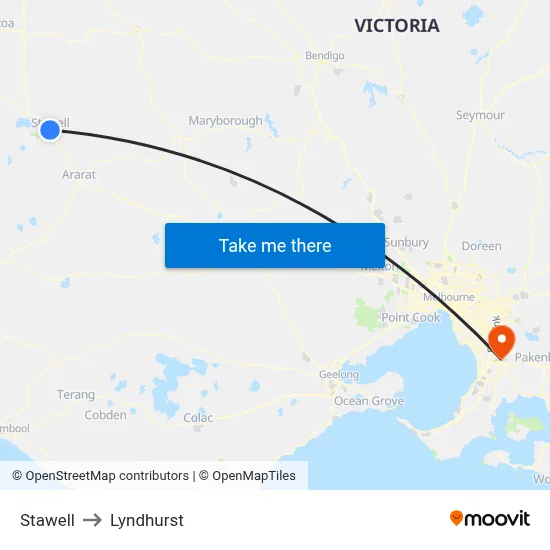 Stawell to Lyndhurst map
