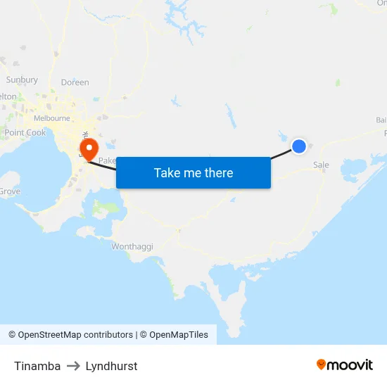 Tinamba to Lyndhurst map
