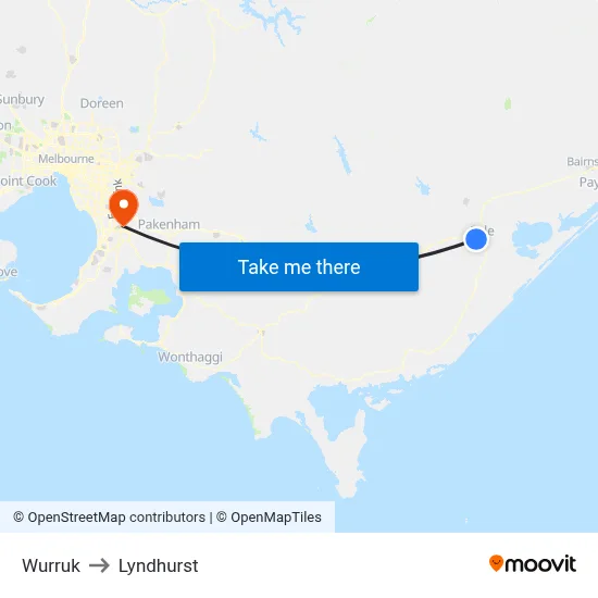 Wurruk to Lyndhurst map