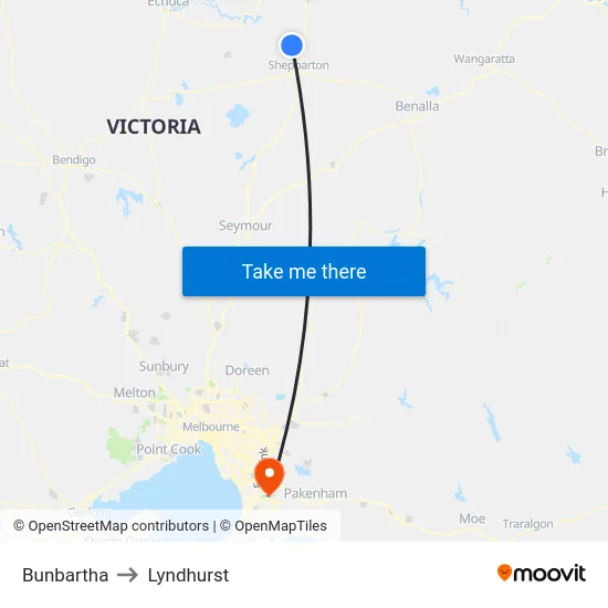 Bunbartha to Lyndhurst map