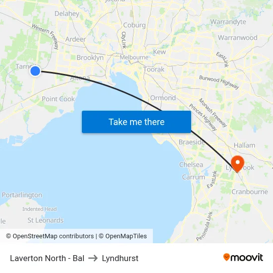 Laverton North - Bal to Lyndhurst map