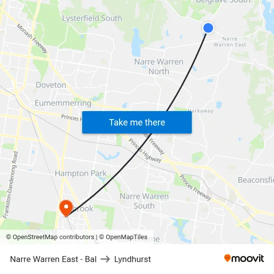 Narre Warren East - Bal to Lyndhurst map