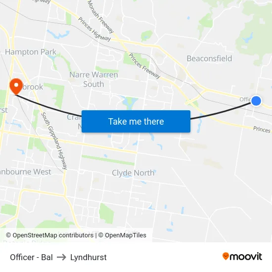 Officer - Bal to Lyndhurst map