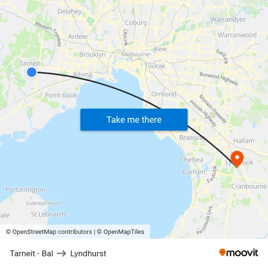 Tarneit - Bal to Lyndhurst map