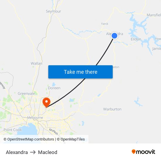 Alexandra to Macleod map