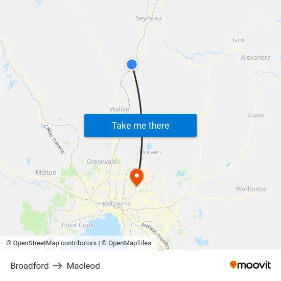Broadford to Macleod map