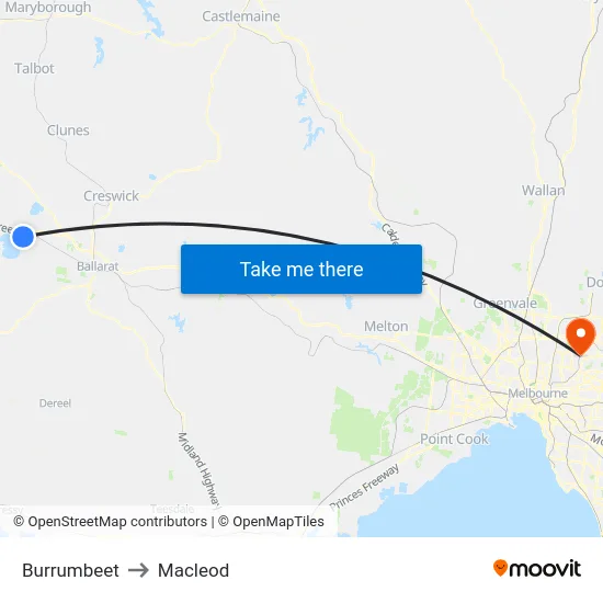 Burrumbeet to Macleod map