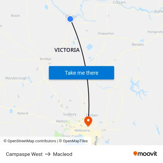 Campaspe West to Macleod map