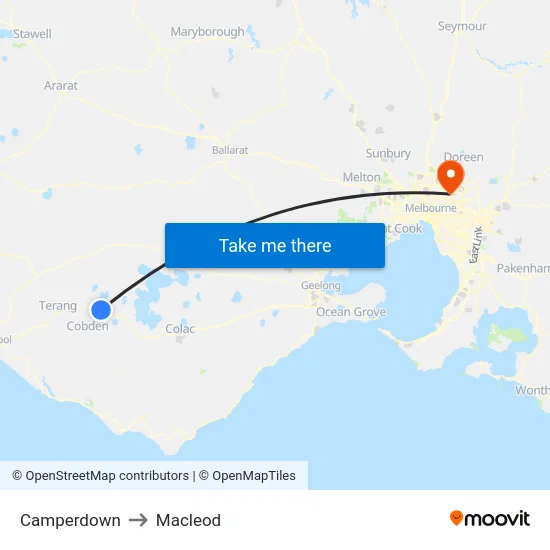 Camperdown to Macleod map