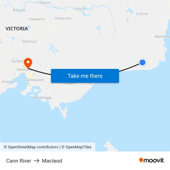Cann River to Macleod map