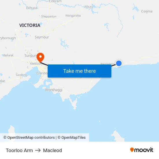 Toorloo Arm to Macleod map