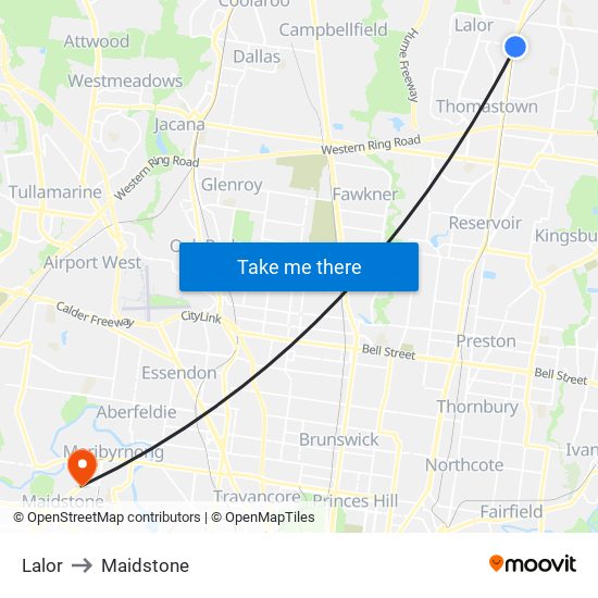 Lalor to Maidstone map