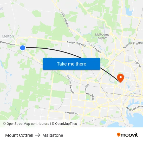 Mount Cottrell to Maidstone map