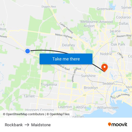 Rockbank to Maidstone map