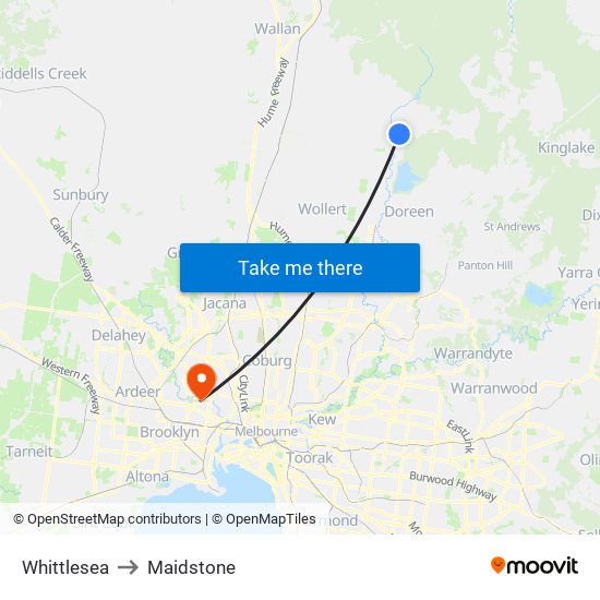 Whittlesea to Maidstone map