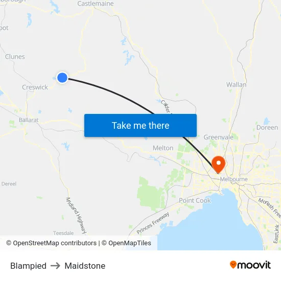 Blampied to Maidstone map