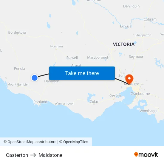 Casterton to Maidstone map