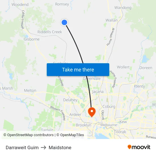 Darraweit Guim to Maidstone map