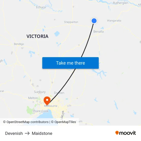 Devenish to Maidstone map