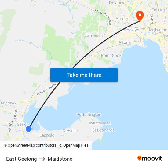 East Geelong to Maidstone map