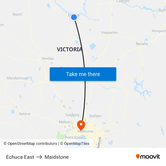 Echuca East to Maidstone map
