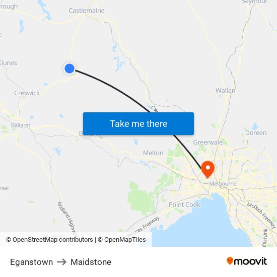 Eganstown to Maidstone map