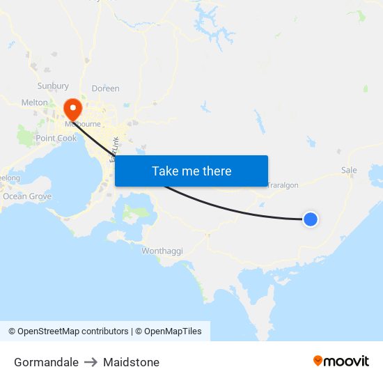 Gormandale to Maidstone map