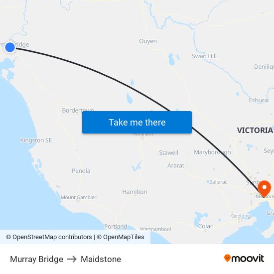 Murray Bridge to Maidstone map