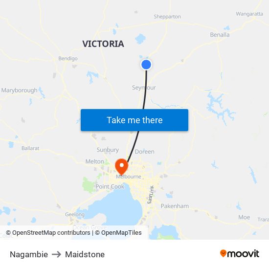 Nagambie to Maidstone map