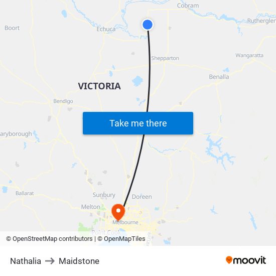 Nathalia to Maidstone map