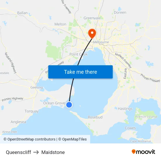 Queenscliff to Maidstone map