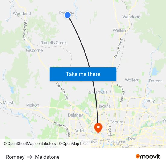 Romsey to Maidstone map