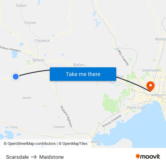 Scarsdale to Maidstone map