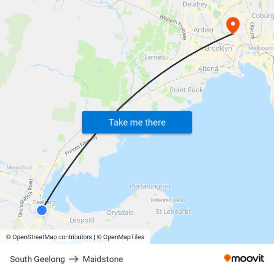 South Geelong to Maidstone map