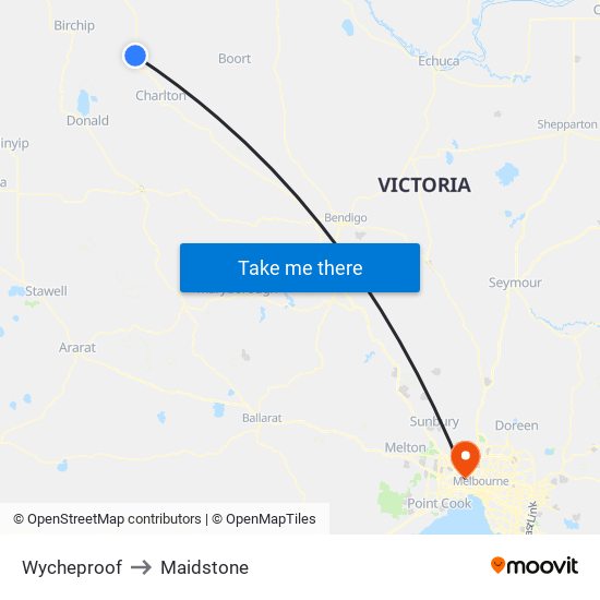 Wycheproof to Maidstone map