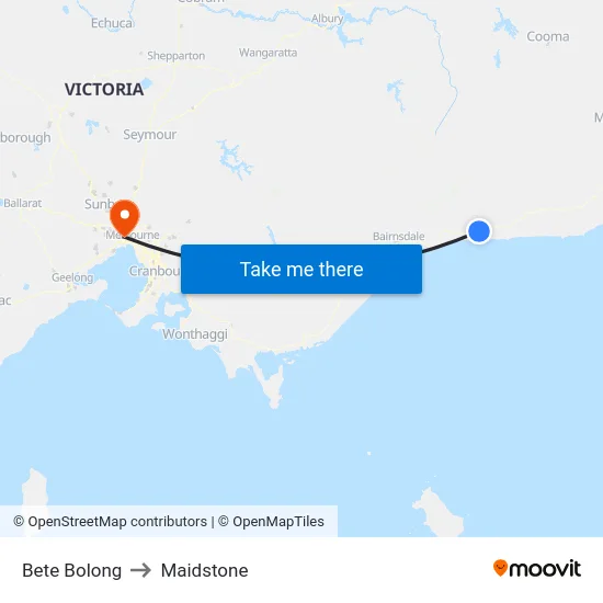 Bete Bolong to Maidstone map