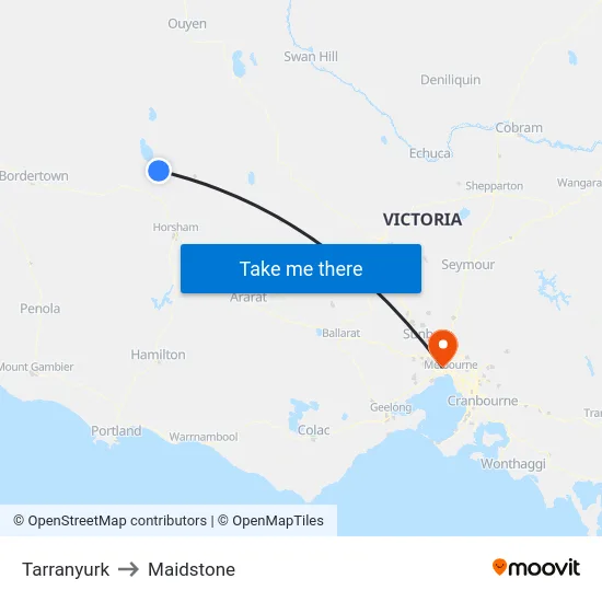 Tarranyurk to Maidstone map