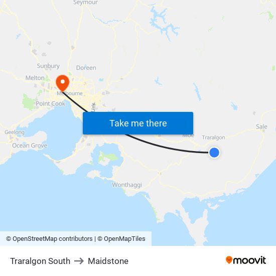 Traralgon South to Maidstone map