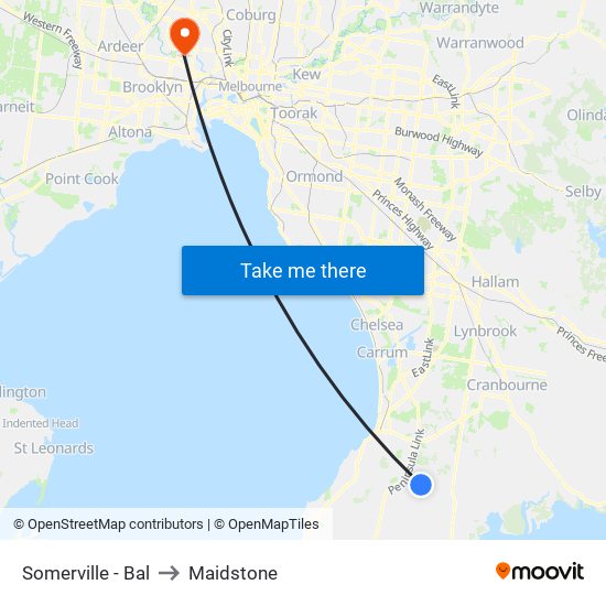 Somerville - Bal to Maidstone map