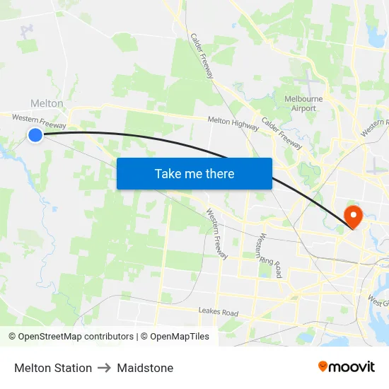 Melton Station to Maidstone map