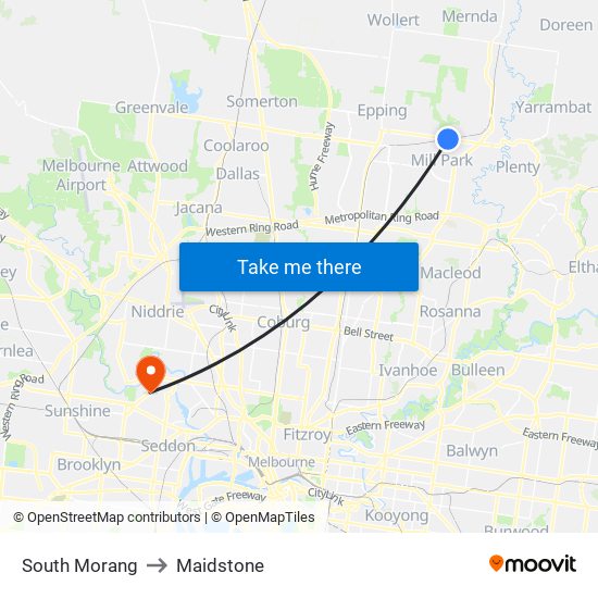 South Morang to Maidstone map