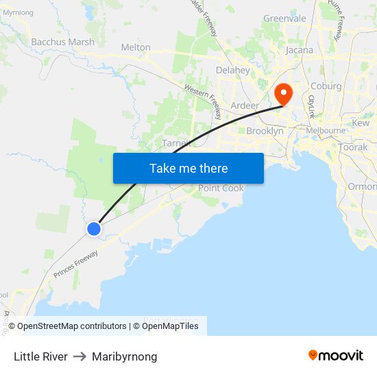 Little River to Maribyrnong map