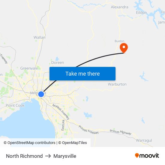 North Richmond to Marysville map