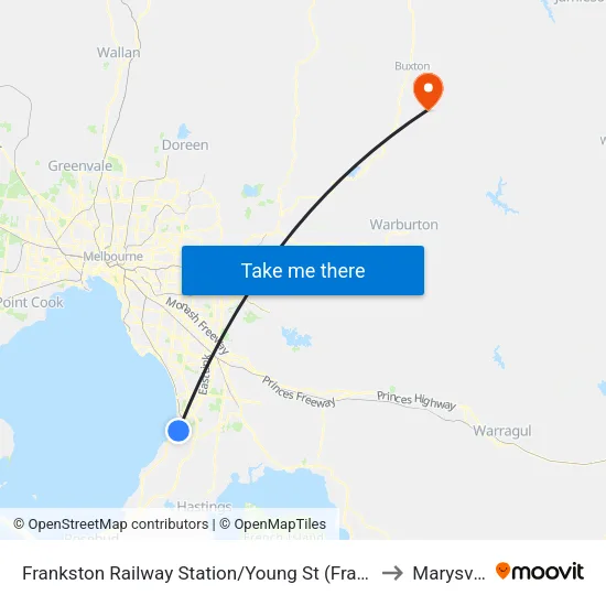 Frankston Railway Station/Young St to Marysville map