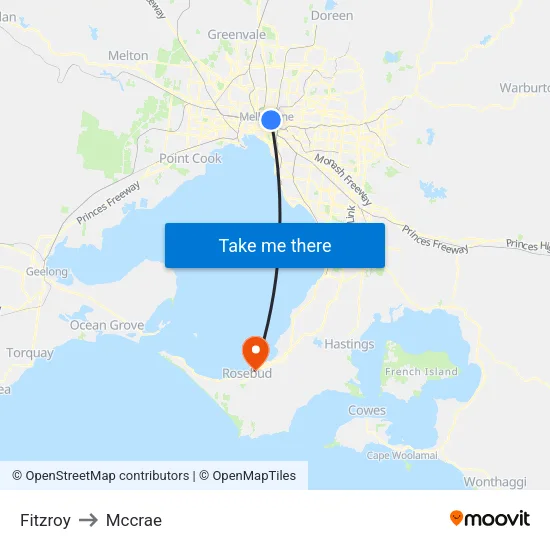 Fitzroy to Mccrae map